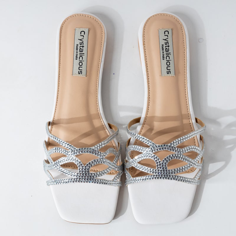 Crystalicious Denish Luxurious Rhinestones Sandals Handcrafted by Artisans Effortless Glamour for Every Occasion - Image 1