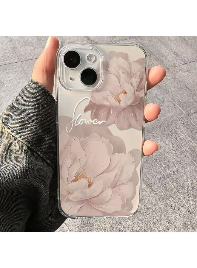 NIBEMINENT Oil Painting Light Pink Flower Protective TPU Case Cover For iPhone 14 Pro - Image 2