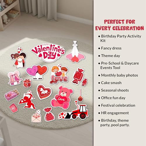 TodFod Valentine's Day Baby Photography Props Kit – 20+ Romantic Photo Booth Props and Decorations for Valentine’s Party, Baby Photoshoot, Anniversary, and More - Image 5