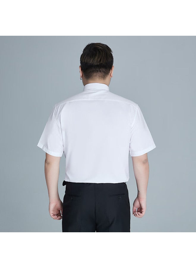 Ayoupang Plus Size Short Sleeve Shirt Men's Business Loose Solid Color Fat Workwear Summer Plus Size Wrinkle-free Formal Shirt - Image 1