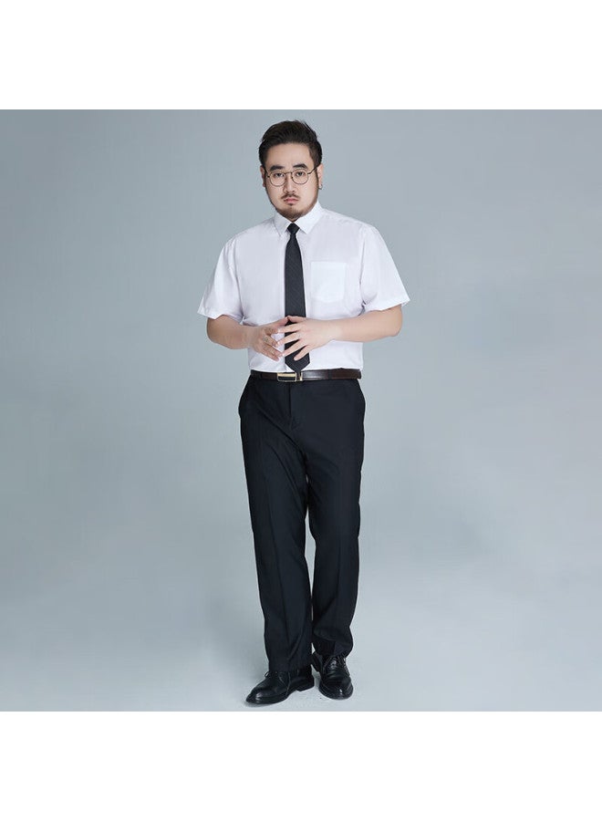 Ayoupang Plus Size Short Sleeve Shirt Men's Business Loose Solid Color Fat Workwear Summer Plus Size Wrinkle-free Formal Shirt - Image 3