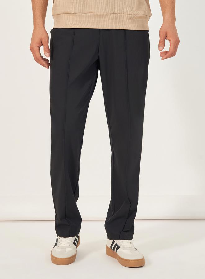 Styli Pintuck Detail Slim Fit Smart Trousers  - Image 1