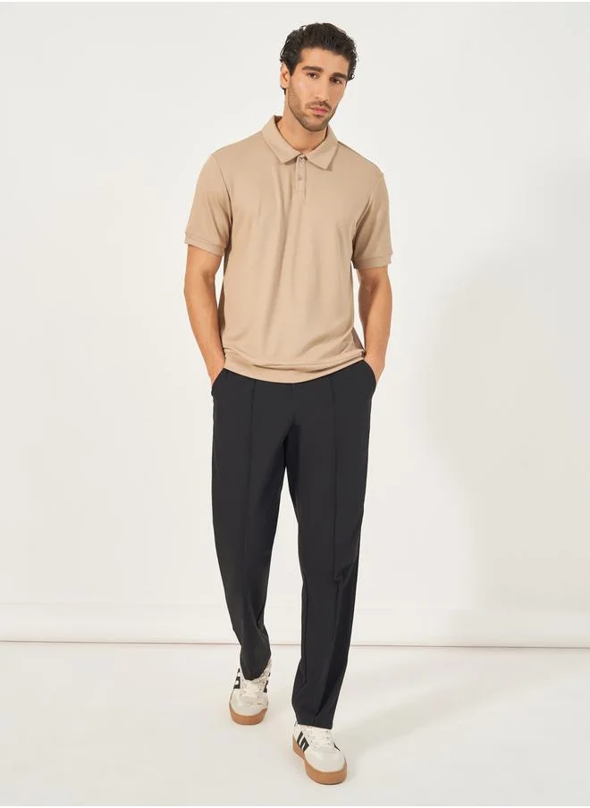 Styli Pintuck Detail Slim Fit Smart Trousers