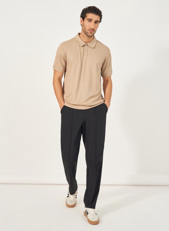 Styli Pintuck Detail Slim Fit Smart Trousers  - Image 2