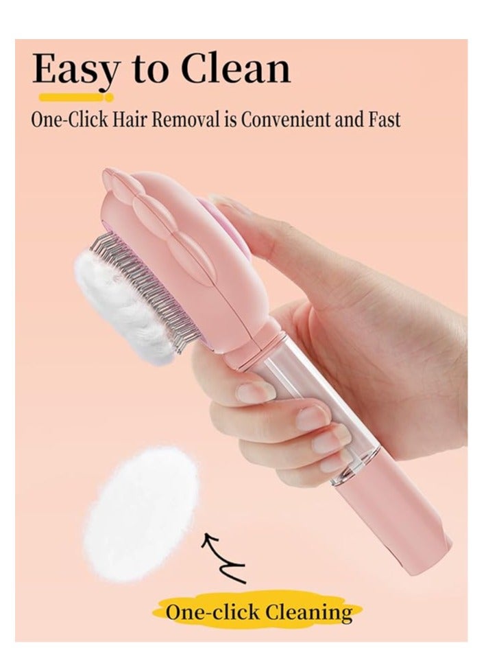 فرشاة العناية بالحيوانات الأليفة - إزالة الشعر بنقرة واحدة، مقبض رشاش مياه مدمج، تصميم دبوس دائري آمن - إزالة الشعر المتساقط وفك تشابك الشعر بسهولة (أخضر) - Image 3