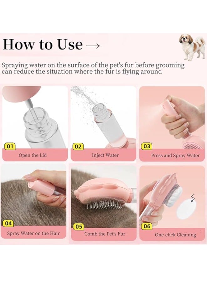 فرشاة العناية بالحيوانات الأليفة - إزالة الشعر بنقرة واحدة، مقبض رشاش مياه مدمج، تصميم دبوس دائري آمن - إزالة الشعر المتساقط وفك تشابك الشعر بسهولة (أخضر) - Image 5