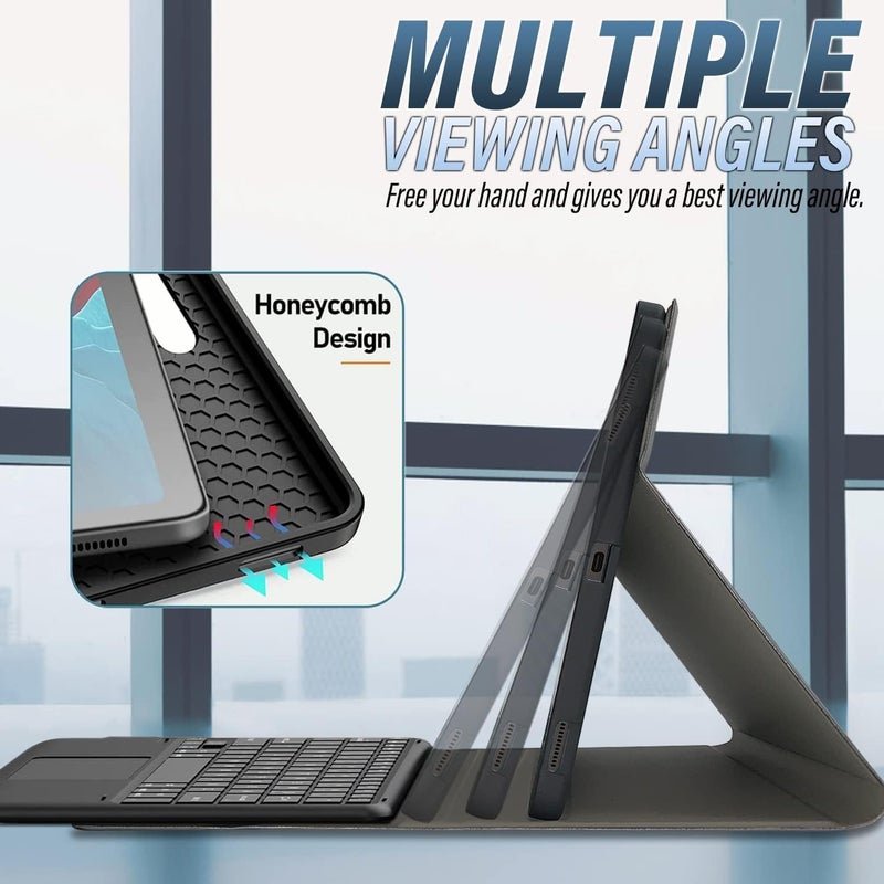 typecase حافظة لوحة المفاتيح لجهاز سامسونج جالكسي تاب S10+ و S9+ و S9 FE+ (12.4 بوصة) مع لوحة تتبع، حامل قلم S-Pen، 3 زوايا عرض، غطاء لوحة مفاتيح بلوتوث لاسلكي قابل للفصل (لا يناسب S10 FE+)  - Image 3