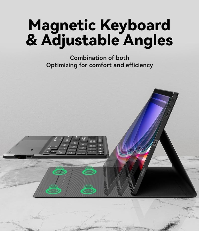 typecase حافظة لوحة المفاتيح لجهاز سامسونج جالكسي تاب S10+ و S9+ و S9 FE+ (12.4 بوصة) مع لوحة تتبع، حامل قلم S-Pen، 3 زوايا عرض، غطاء لوحة مفاتيح بلوتوث لاسلكي قابل للفصل (لا يناسب S10 FE+)  - Image 5