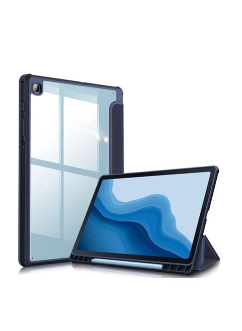 حافظة لجهاز Samsung Galaxy Tab S6 Lite مقاس 10.4 بوصة 2024/2022/2020 - [تخزين القلم] حافظة خلفية شفافة وواقية مقاومة للصدمات لجهاز Tab S6 Lite، أزرق داكن