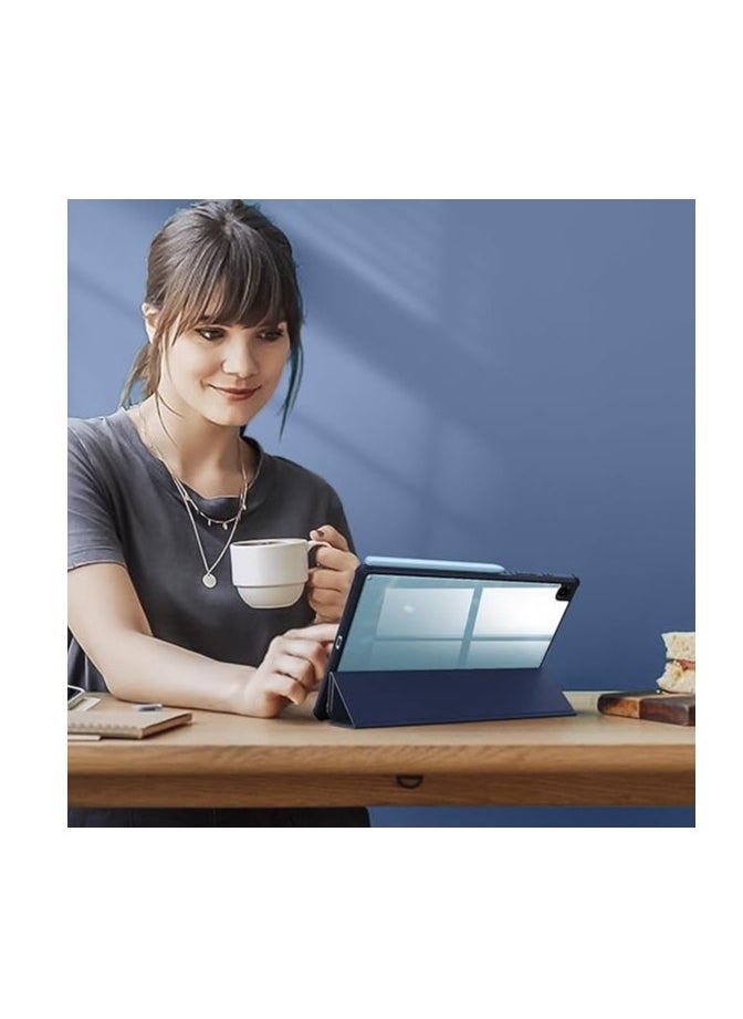 حافظة لجهاز Samsung Galaxy Tab S6 Lite مقاس 10.4 بوصة 2024/2022/2020 - [تخزين القلم] حافظة خلفية شفافة وواقية مقاومة للصدمات لجهاز Tab S6 Lite، أزرق داكن