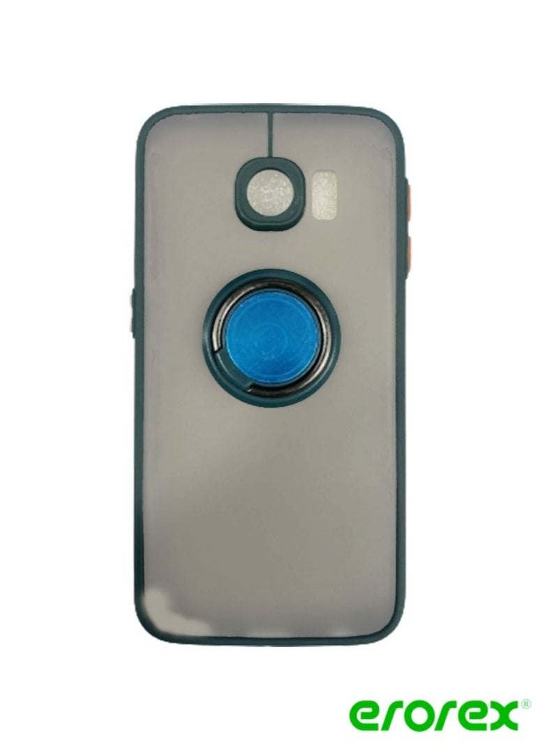 erorex - Protective Case Cover For Samsung  S6 EDGE With Magnetic Ring Holder Dark  Green - Image 1