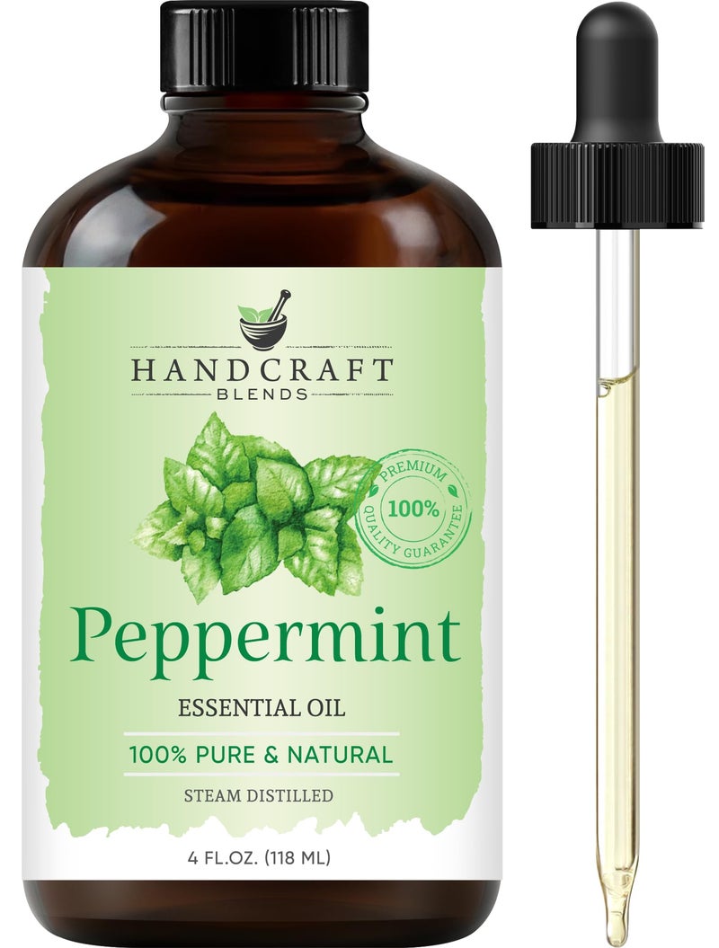 Handcraft Blends Peppermint Essential Oil - Huge 4 Fl Oz - 100% Pure and Natural - Premium Grade Essential Oil for Diffuser and Aromatherapy - Image 1