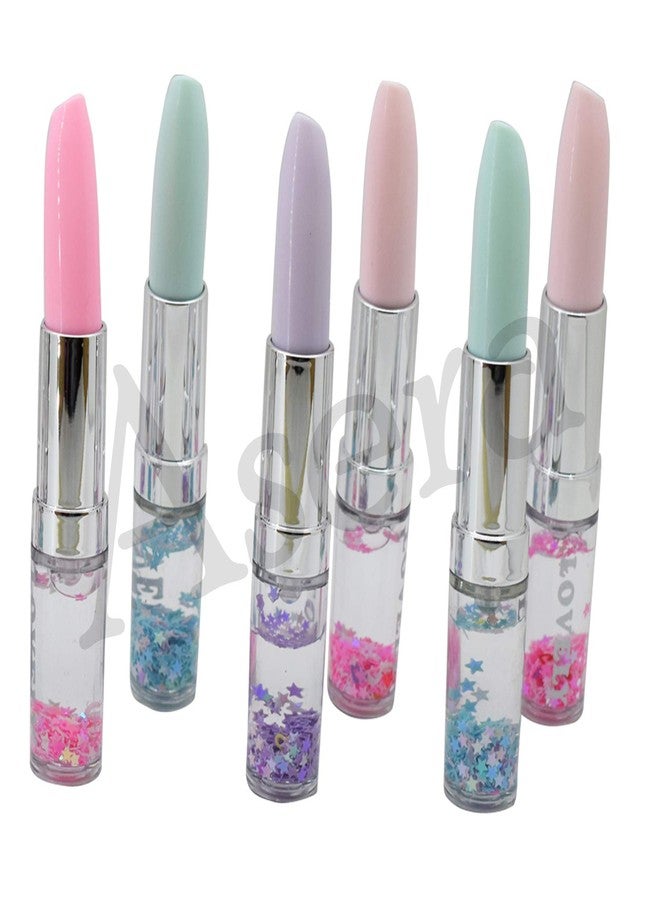 Asera Lipstick Shape Ink Gel Pen with Glitter/Sparkle for Children Gift Stationery Supplies Birthday Return Gifts for Kids Set of 6 Pcs - Image 2