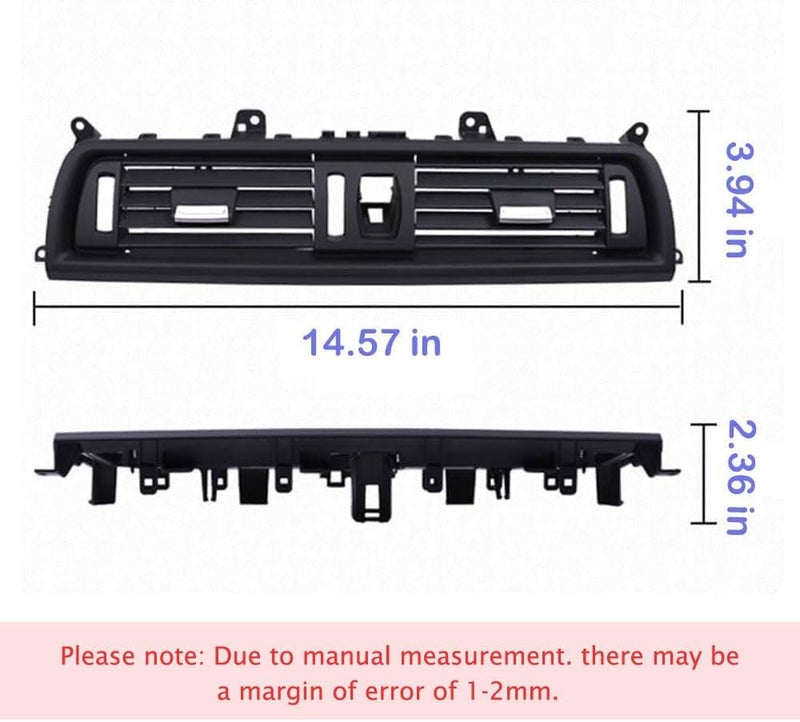 Goodithy Dashboard Front Center AC Air Vent Grille Outlet Cover, Middle Air Conditioning Panel Trim Replacement, for BMW 5 Series F10 F11 F18 520i 523i 525i 528i 535i (Plain Black) | Front Dash Center A/C Air Conditioning Grille Panel, for BMW 520i 523i 525i 528i 530i 535i 550i 2010-2016 Experience optimized build - Image 4