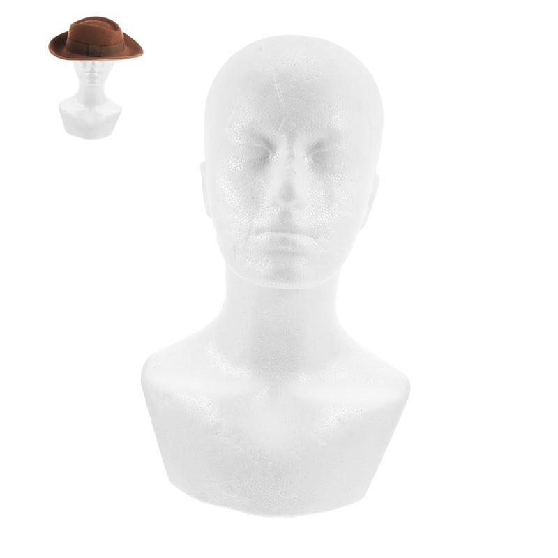 White Foam Head Mannequin for Wig Hat Display Photography Craft DIY Projects - Image 2