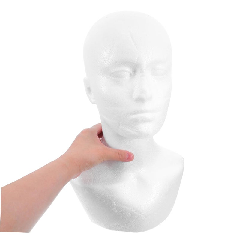 White Foam Head Mannequin for Wig Hat Display Photography Craft DIY Projects - Image 5