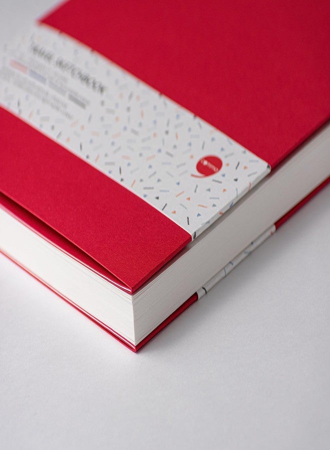 كوما دفتر رسم كوما للسفر | مقاس A4 | 128 صفحة | 130 غرام/م²، لون طبيعي، ورق خالٍ من الأحماض وقابل لإعادة التدوير | أحمر - Image 4