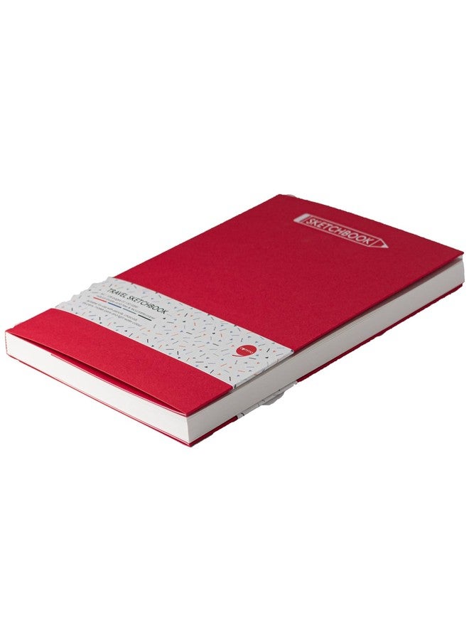 كوما دفتر رسم كوما للسفر | مقاس A4 | 128 صفحة | 130 غرام/م²، لون طبيعي، ورق خالٍ من الأحماض وقابل لإعادة التدوير | أحمر - Image 2