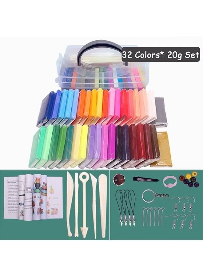 NIBEMINENT Polymer Clay for Kids, 32 Multicolor Oven Bake Modeling Clay Kit with Tools and Storage Box, Arts and Crafts Gift for Kids  - Image 1