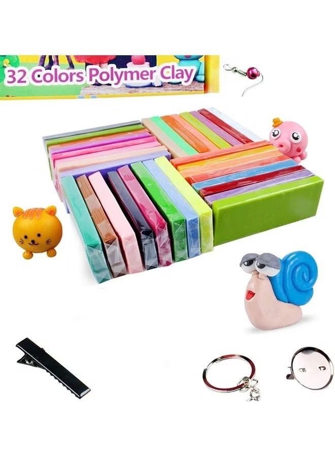 NIBEMINENT Polymer Clay for Kids, 32 Multicolor Oven Bake Modeling Clay Kit with Tools and Storage Box, Arts and Crafts Gift for Kids  - Image 4