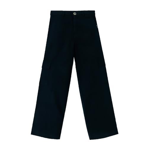 Urbano Juniors Boy's Navy Loose Baggy Fit Solid Cargo Chino Pant with 6 Pockets Non-Stretchable (junchicarlsboy-oa2-navy-9-10) - Image 1