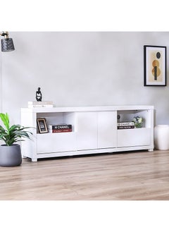 DANUBE HOME Kalmal TV Cabinet For Up To 70 Inches TV Entertainment Modern Design Wall Unit Furniture Wooden TV Stand Made in Malaysia TV Unit Rack 180x40x63 cm Pearl White  - Image 2