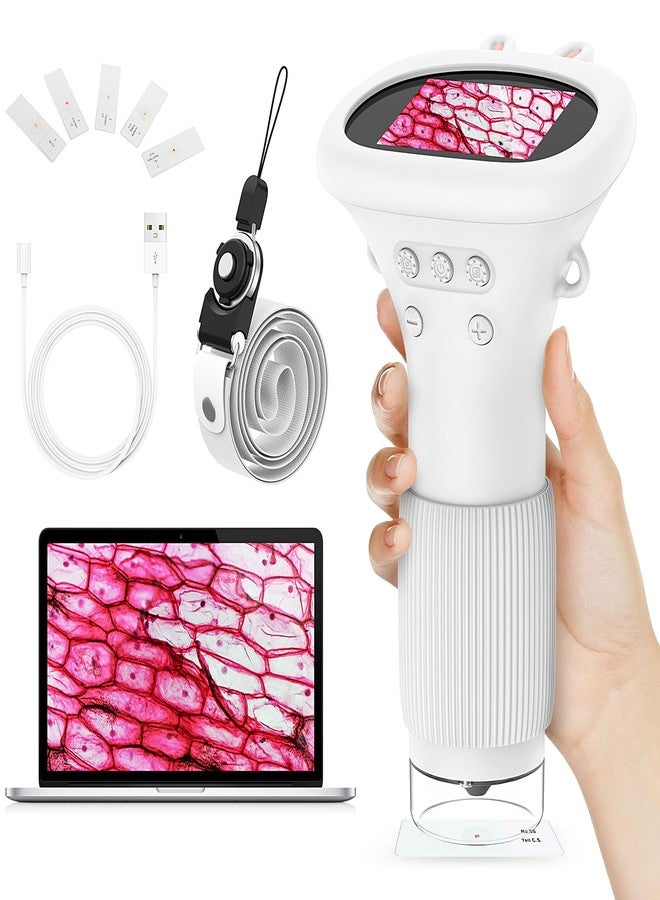 HUTACT Kids Portable Microscope with 2'' Screen - 1000X Digital Handheld Microscope with Prepared Slides Kit, Christmas Birthday Gifts for Kids All Age - Image 1
