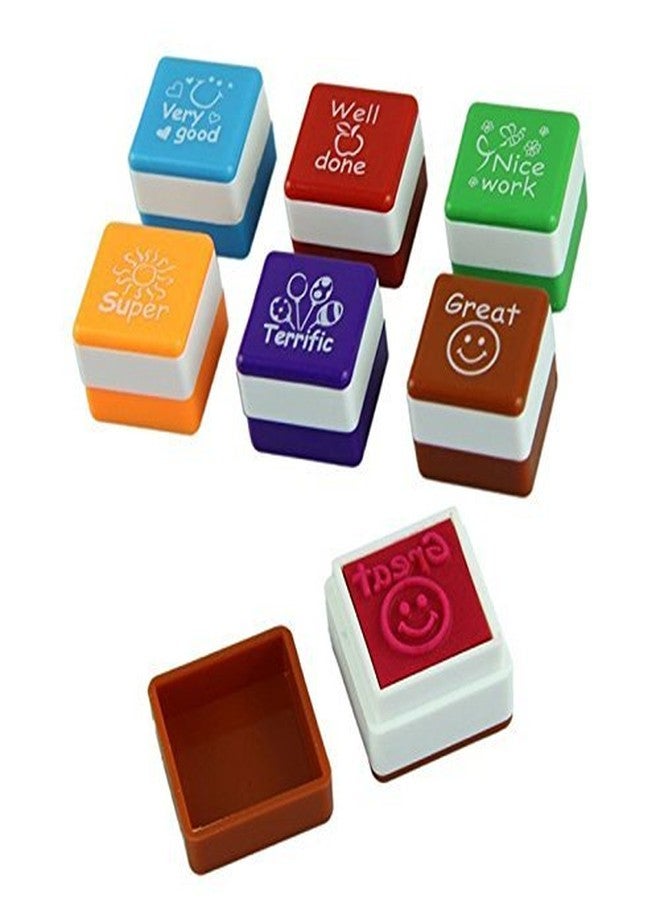 SCHUBERT New Improved Kids Stamp Set Motivation Sticker School Scrapbooking Stamp DIY Teachers Self Inking Praise Reward Stamps(No Ink pad Included) Multi - Image 2