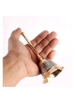 QUESERA QUESERA Premium Brass Pooja Puja Bell Ghanti, for Poojan Purpose, Spiritual Gift Item, Made of 100% Solid Brass | Pooja Praying Idol | Home Decor | Brass Decor.  - Image 3