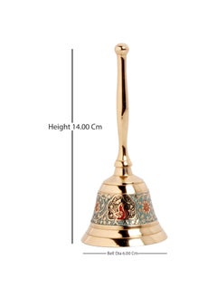 QUESERA QUESERA Premium Brass Pooja Puja Bell Ghanti, for Poojan Purpose, Spiritual Gift Item, Made of 100% Solid Brass | Pooja Praying Idol | Home Decor | Brass Decor.  - Image 4