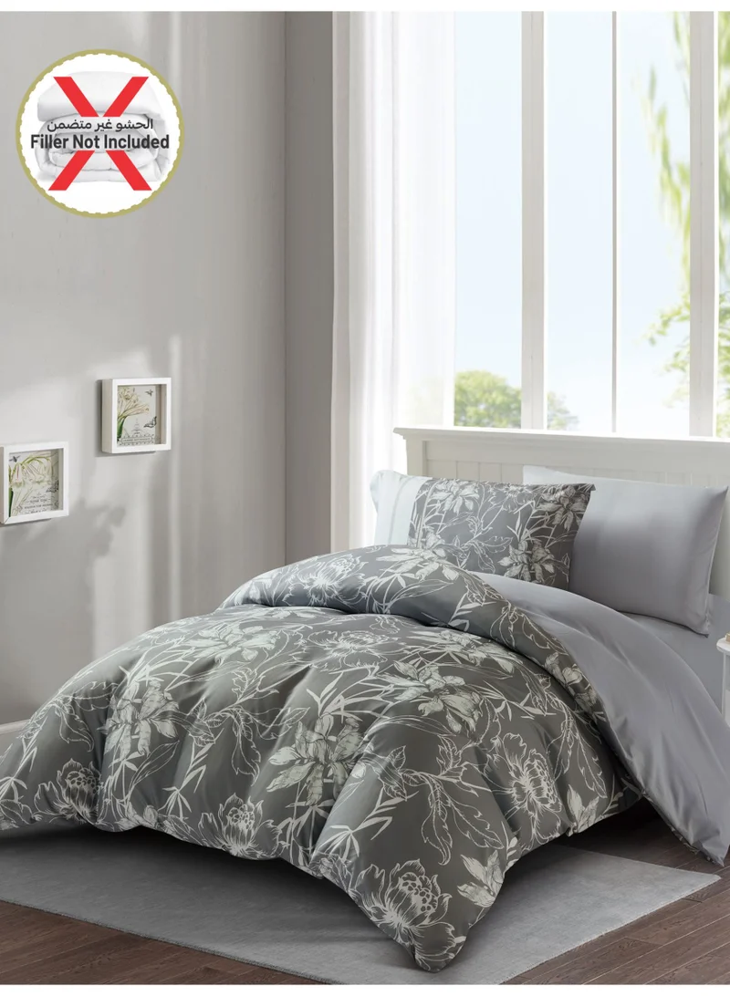 دوناتيلا طقم غطاء لحاف مشجر 4 قطع مقاس كوين يناسب سرير 150×200 سم مايكروفايبر ناعم , تصميم راقي و انيق , يناسب جميع الفصول (لا يشمل حشوة اللحاف)