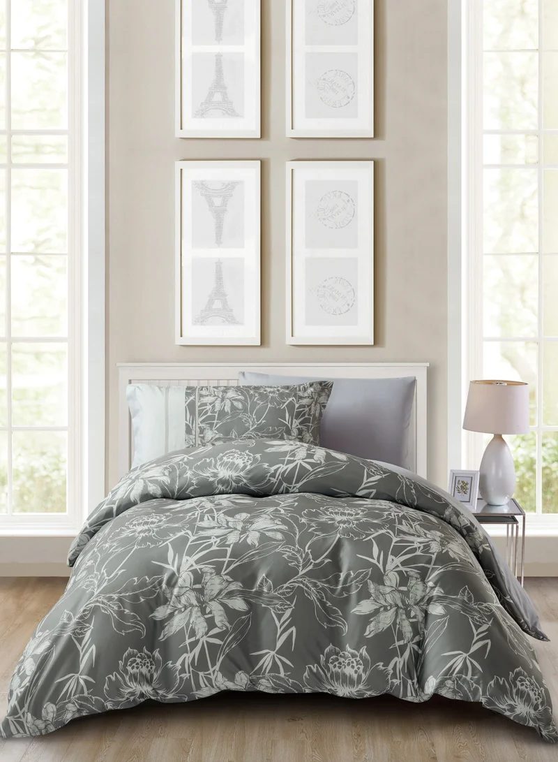 Donetella Digital Print Duvet cover Set,Queen Size 200x230 cm - 4-Pcs Bed Set, ,Emirate Collection, Microfiber - 1 Duvet Cover, 1 Fitted Sheet, 1 Pillow Shams, 1 Pillowcases (Filler Not Include)