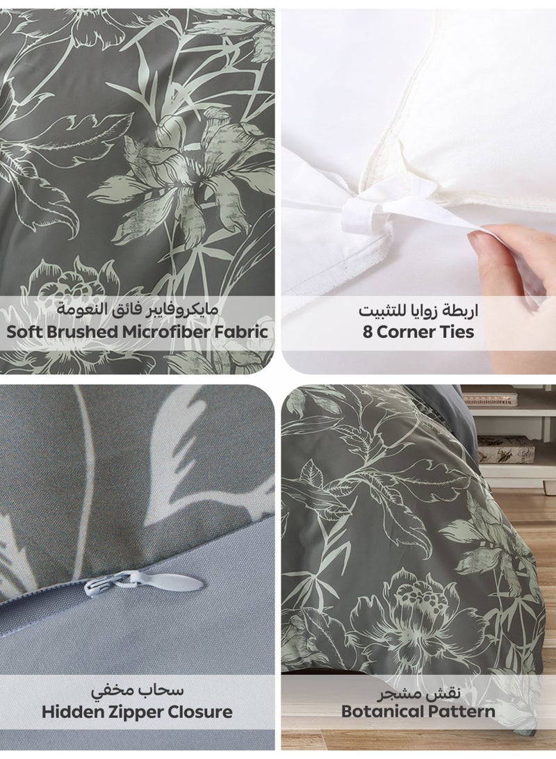 Donetella Digital Print Duvet cover Set, Queen Size Fits 150x200 cm - 4-Pcs Bed Set, ,Emirate Collection, Microfiber - 1 Duvet Cover, 1 Fitted Sheet, 1 Pillow Shams, 1 Pillowcases (Filler Not Include) - Image 3