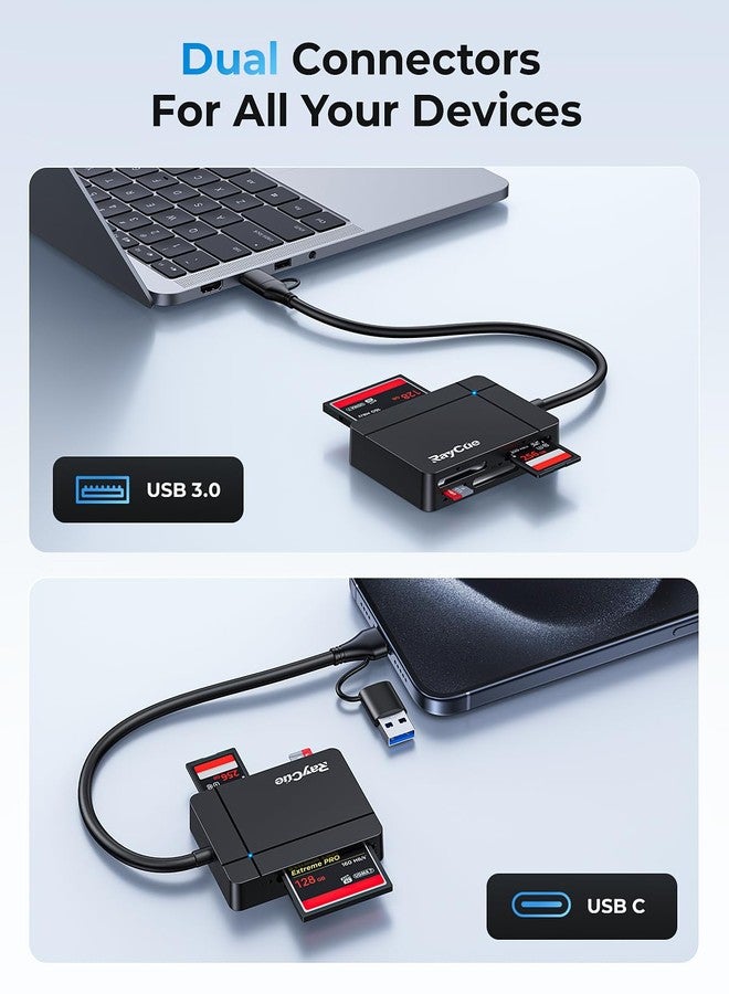 RayCue USB C USB3.0 Multi SD Card Reader, 7 in 1 Memory Card Reader for SD/TF/CF/XD/MS, No Drive for iPhone 15 pro/max, MacBook Pro/Air 2023, iPad Pro, iMac, S23, XPS 17, Surface Book 3 and More - Image 5