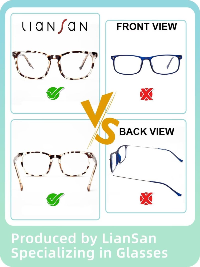 Liansan Sturdy Photochromic Distance Glasses For Women - With Spring Hinge Short-Sighted Lens Nearsighted Eyeglasses(Tortoise - Image 3