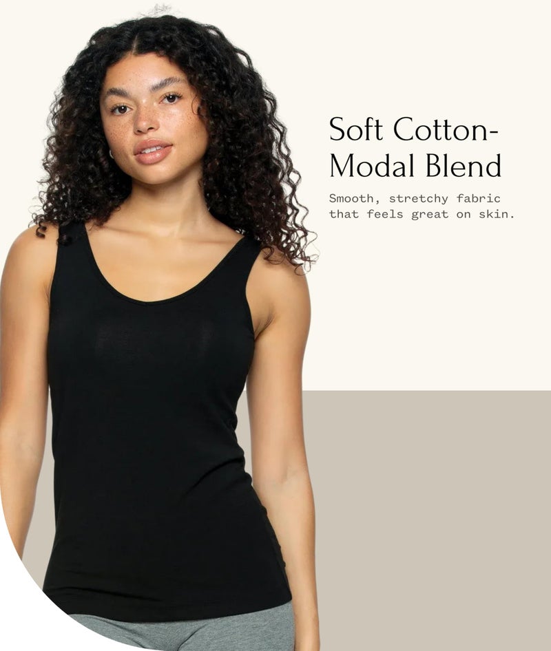 Felina Reversible Cotton Womens Tank Top | 4-Pack Heather Grey - Image 3