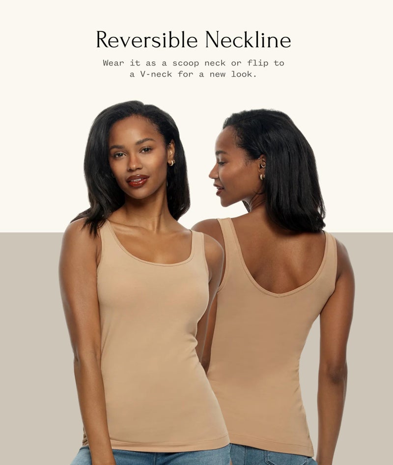 Felina Reversible Cotton Womens Tank Top | 4-Pack Heather Grey - Image 5