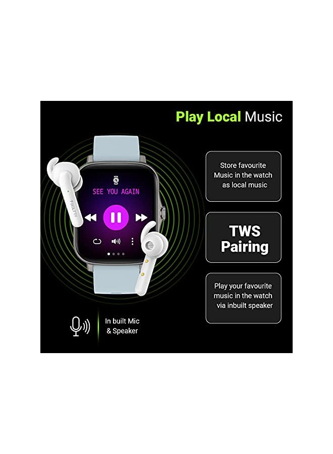 Fire-Boltt Beast Pro Bluetooth Calling 1.69” With Voice Assistance, Local Music, Voice Recorder, Spo2 Monitoring, Heart Rate Full Hd Touch Smartwatch With Tws Pairing - Grey - Image 4