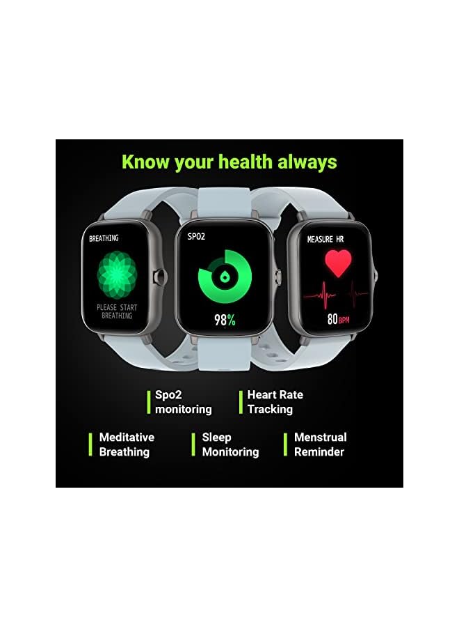 Fire-Boltt Beast Pro Bluetooth Calling 1.69” With Voice Assistance, Local Music, Voice Recorder, Spo2 Monitoring, Heart Rate Full Hd Touch Smartwatch With Tws Pairing - Grey - Image 3