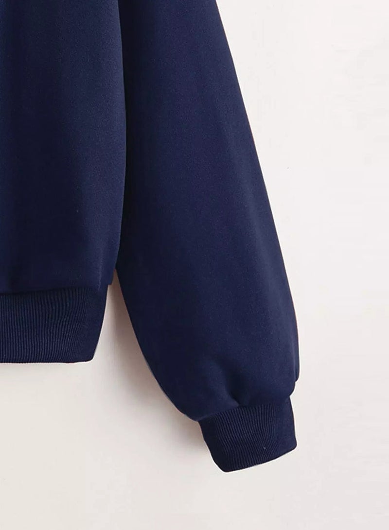 سويت شيرت مبطن حراريًا برسومات وأكتاف منسدلة - Image 3