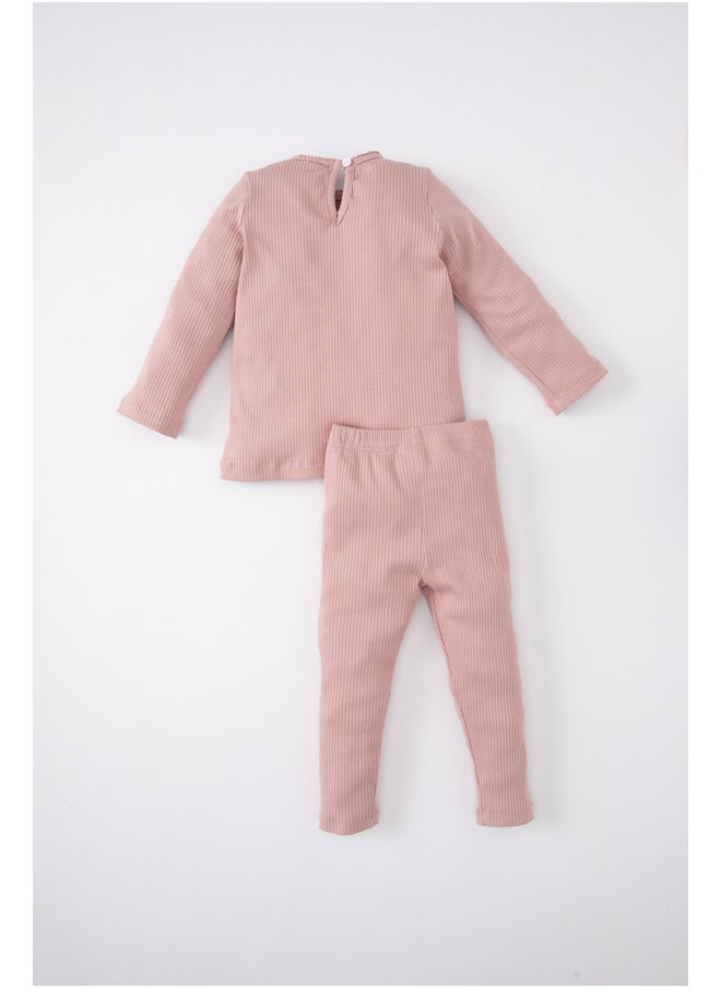 Babygirl Regular Fit Bike Neck Long Sleeve Knitted Pyjamas - 2 Pieces - pzsku/Z702E828AC3B1226FB92BZ/45/_/1735653250/b0be088b-406d-420e-9194-1878821870c0