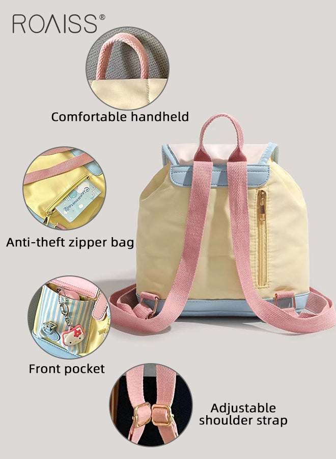 رويس حقيبة ظهر أنيقة للفتيات بألوان متعددة، حقيبة مدرسية متعددة الجيوب للفتيات، حقيبة مدرسية رائعة بحزام قابل للتعديل، مناسبة للمدرسة أو الرحلات أو أي أنشطة خارجية - Image 5