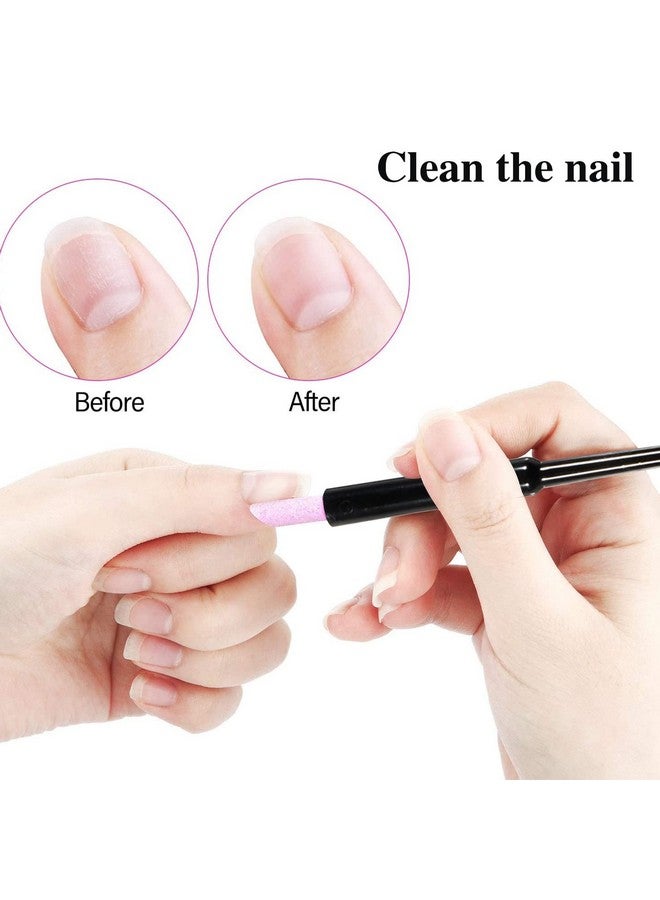 SILPECWEE 4 Pieces Pumice Stone Nail File Professional Precision Filing Cuticle Remover Cuticle Remover Nail Pusher Quartz Stone Nail Pen Manicure Stick Nail Art Tools For Salon Nails Care - Image 2