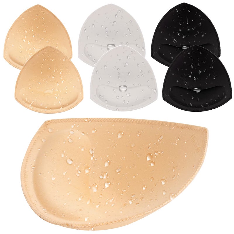 Nimiah Swimsuit Pads Insert Waterproof 3 Pairs Push up Bathing Suit Cups, Durable Bra Replacement Padding for Bikini Top - Image 1