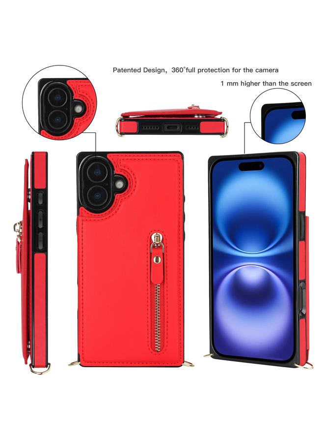 S-TOP Case For iPhone 16 Cross-body Zipper Square Phone Case - Image 2