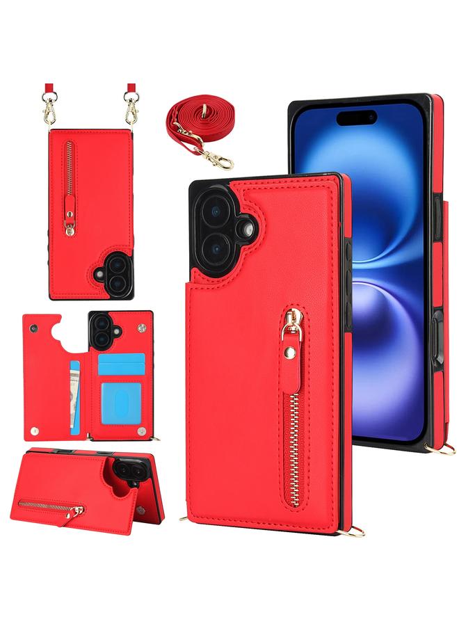 S-TOP Case For iPhone 16 Cross-body Zipper Square Phone Case - Image 1