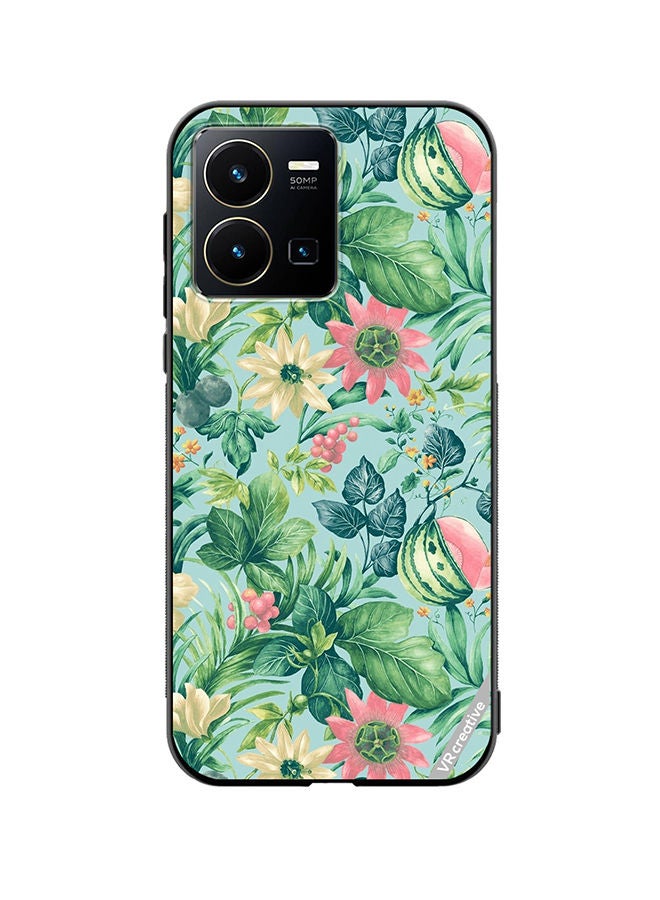 VR CREATIVE Protective Case Cover For Vivo Y35 Sunfloweia Design Multicolour