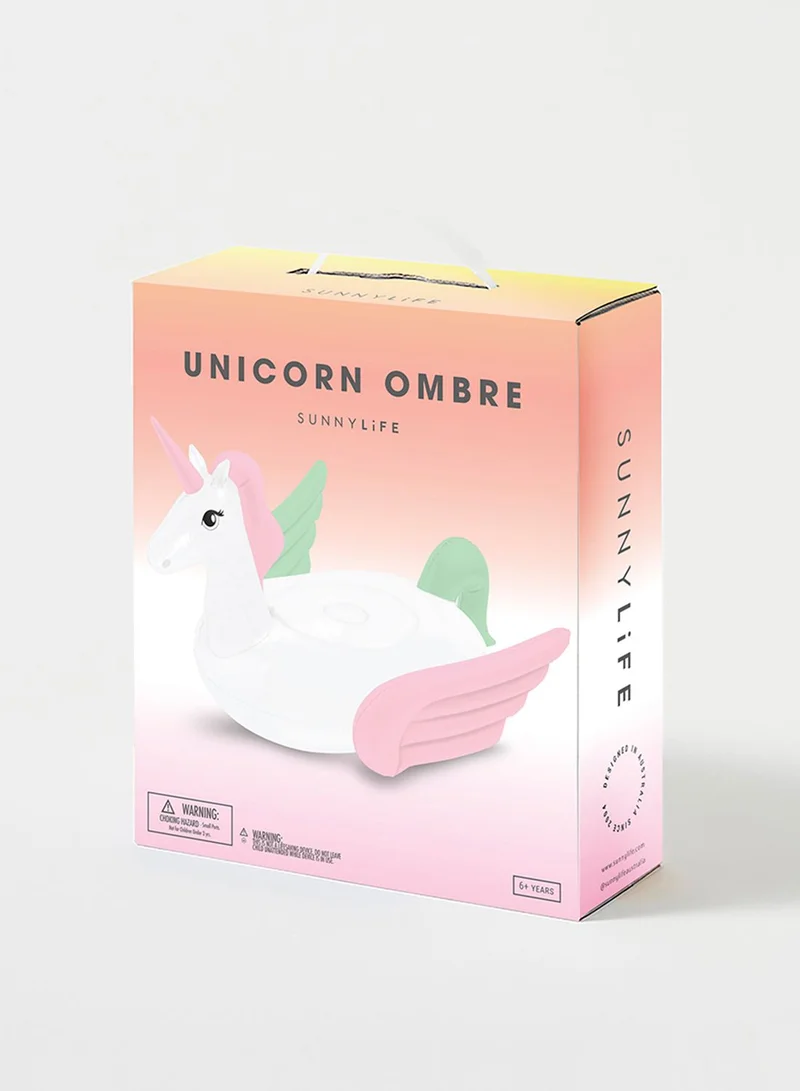 SUNNY LIFE Unicorn Ombre Luxe Ride-On Inflatable Pool Float