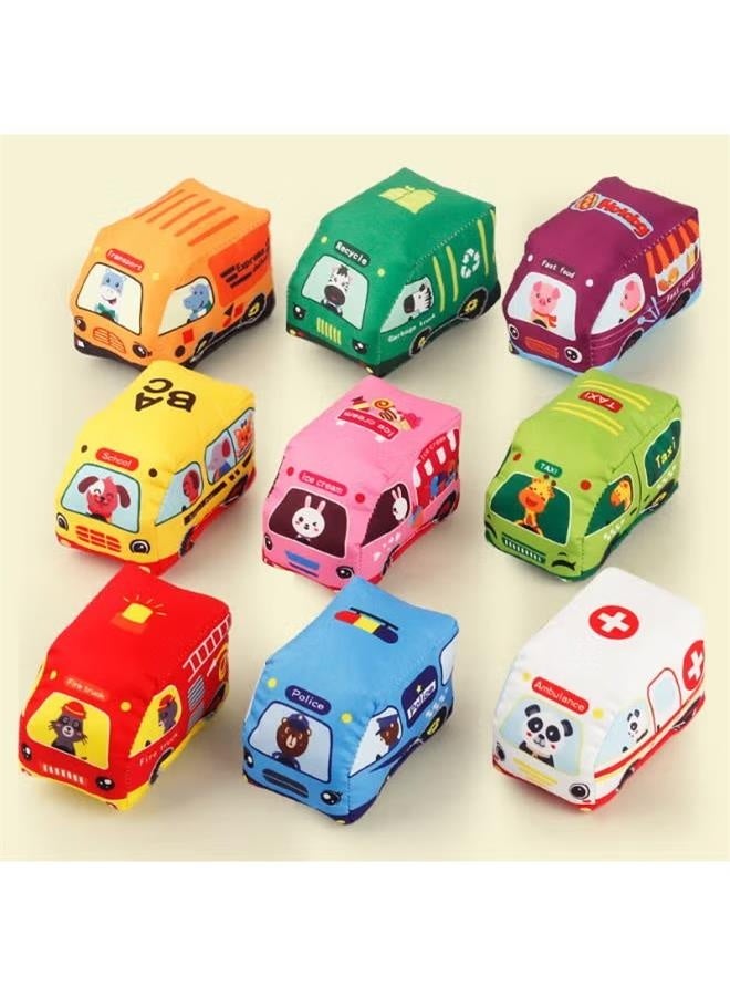 Children's toy cloth car with storage bag, animal carpet, sound paper, transportation, baby cloth car - Image 1