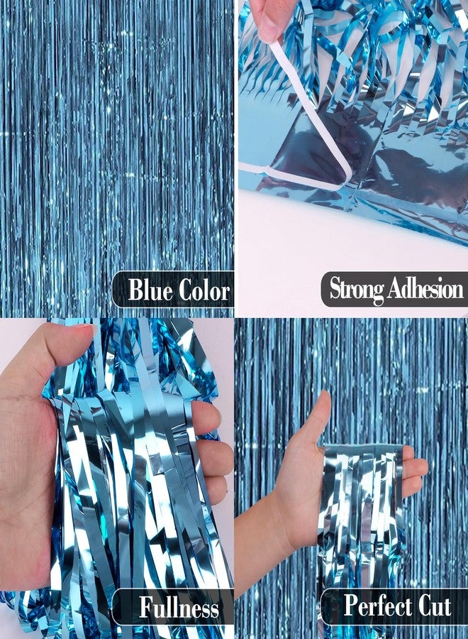 CIEHER Snowflake Birthday Decorations for Girls Set - Birthday Banner, Snowflake Plastic Tablecloth, 60PCS Balloons, Cake Topper and 2 Pack Blue Streamers - Image 4